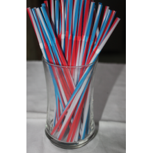 Plastic Flexible Straws (Red, Blue & White) x25